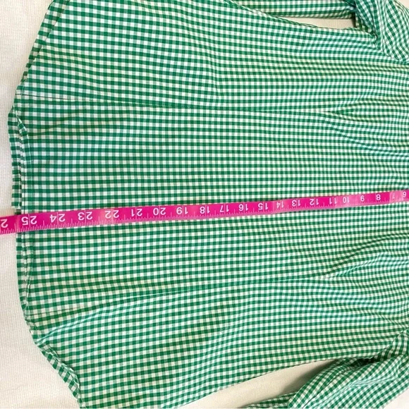 J. Crew Stretch Perfect Green Checkered Fitted Long Sleeve Shirt - Picture 6 of 7